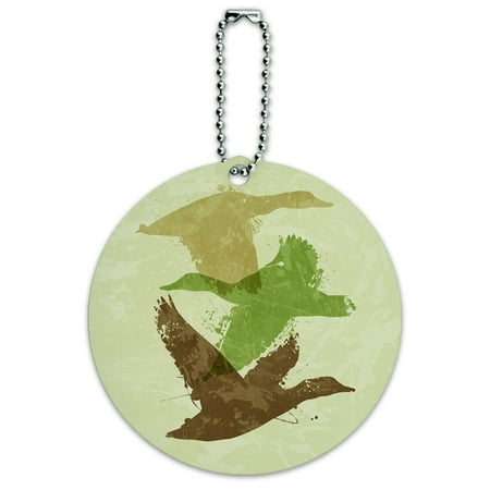 Flying Duck Design - Graphics and More Ducks Flying Design Hunting Hunter Camo Round ID Card Luggage Tag