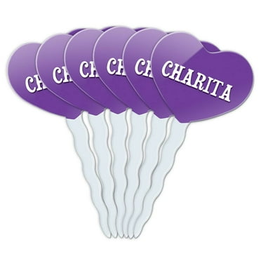 Charita Heart Love Cupcake Picks Toppers - Set of 6