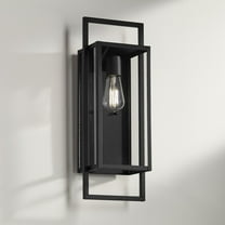 Possini Euro Design Jericho Modern Wall Light Sconce Textured Black Hardwire 7 1/4" Fixture Clear Glass for Bedroom Bathroom Vanity Reading Hallway