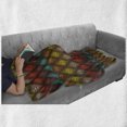 thumbnail image 6 of Geometric Soft Flannel Fleece Throw Blanket, Prehistoric Abstract Folk Dots Forming Diamond Forms Pattern, Cozy Plush for Indoor and Outdoor Use, 50" x 60", Multicolor, by Ambesonne, 6 of 6