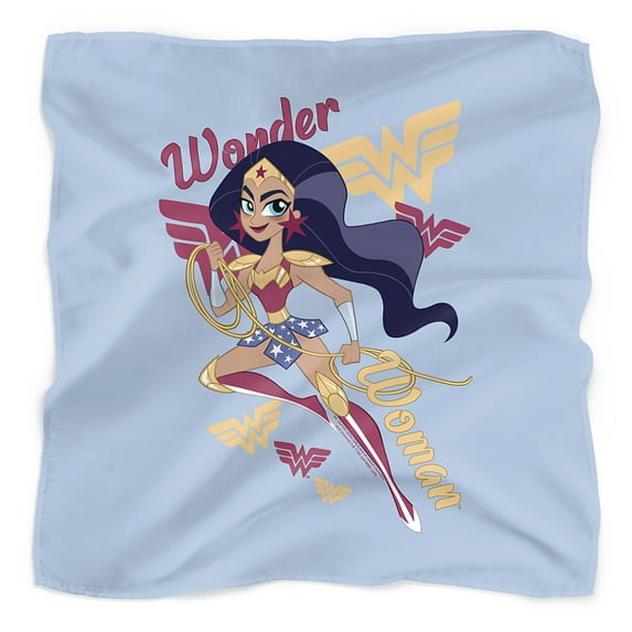 DC Super Hero Girls Wonder Woman and Logos Bandana (21 in x 21 in)