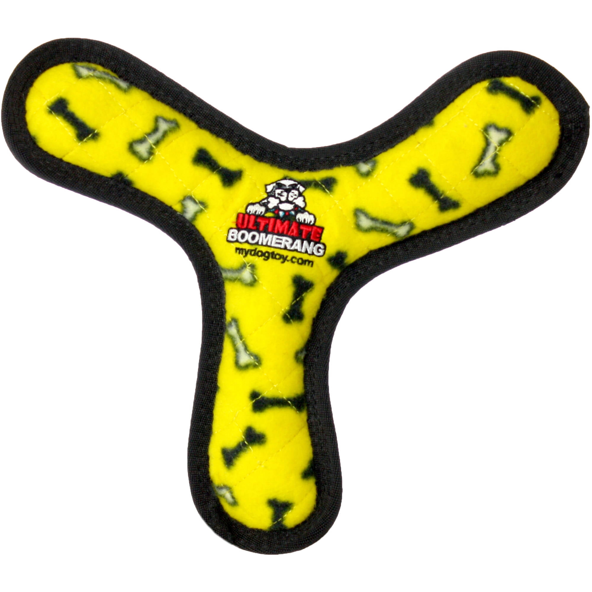 Tuffy Ultimate Bowmerang Durable Dog Toys, Yellow Bone