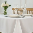 thumbnail image 2 of Faux Linen Texture Tablecloth Stain Resistant Waterproof, Wrinkle Resistant Washable Table Cloth, Fabric Table Cover for Dining Room, Indoor and Outdoor Use, Rectangle 60 x 120 Inch, White, 2 of 6