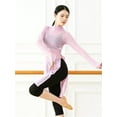 thumbnail image 4 of Women Classic Dance Body Rhyme Dance Training Service Mesh Dress Long Sleeve Yoga Dress, 4 of 7