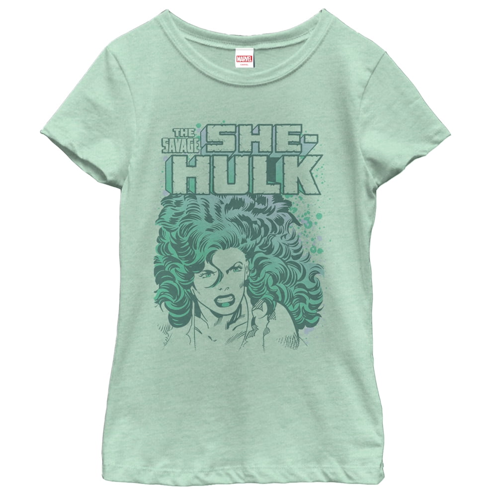 Girl's Marvel She-Hulk T-Shirt Mint 