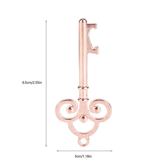 50 Unids/set Llave Abrebotellas Aleación de zinc Accesorio de apertura de llave Recuerdos de boda con etiquetas colgantes Cajas de azúcar Cuerdas rosadas(#1) Khall JY40310-01