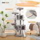 thumbnail image 4 of Free Shipping  Multi-Level Cat Tree For Cats With Cozy Perches Stable Cat Climbing Frame Cat Scratch Board Toys Gray&Beige ShopWise Round, 4 of 18