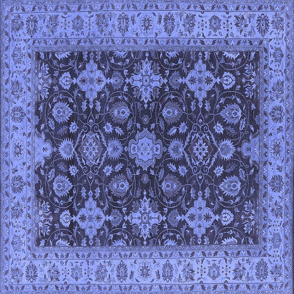 Ahgly Company Indoor Square Oriental Blue Industrial Area Rugs, 4' Square