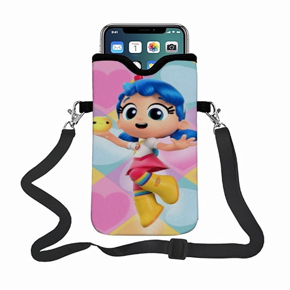 True and the Rainbow Kingdom phone bag phone satchel , with an adjustable strap small handbag suitable for multiple phones.