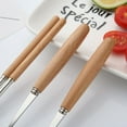 thumbnail image 2 of Juego de 3 palillos de acero inoxidable, cuchara y tenedor con mango de madera, vajilla portátil con estuche para viajes, casa y camping (palillos, cuchara y tenedor)., 2 of 6