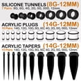 thumbnail image 4 of BodyJ4You 54PC Ear Stretching Kit 14G-12mm - Aftercare Jojoba Oil - Acrylic Plugs Gauge Tapers Silicone Tunnels - Lightweight Expanders Men Women (Glow in the Dark), 4 of 10