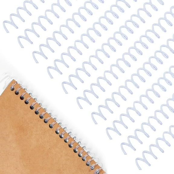 40Pcs Spiral Binding Spines 0.59 inch Binding Loose Leaf Spiral Rings Clear Plastic Binder Combs Spines 30 Holes Binding kit