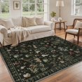 thumbnail image 2 of Alfombra BESBLEE con estampado animal floral 150 x 210 cm, color verde, 2 of 7
