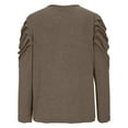 thumbnail image 6 of Ashirexll Winter Tops for Long Sleeve Shirts for Round Neck Solid Color High Stretch Casual Pullover, 6 of 7