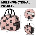 thumbnail image 6 of Black Cat and Dot Pink Pattern Insulated Leakproof Lunch Box for Work, Lunch Bag for Women Men, Loncheras Para Mujer for Beach Travel Picnic Camping, 6 of 6