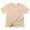 Beige, variant on Girls Short Sleeve T Shirts Kids Summer Pocket Tops School Crewneck Tees,Light Green,4-5 Years
