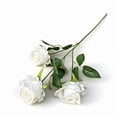 thumbnail image 2 of Clearance Artificial flowers under $1,Three Headed Rose Artificial Flower For Wedding Arrangements Hotel Home Decor Rose Head Flower, 2 of 9
