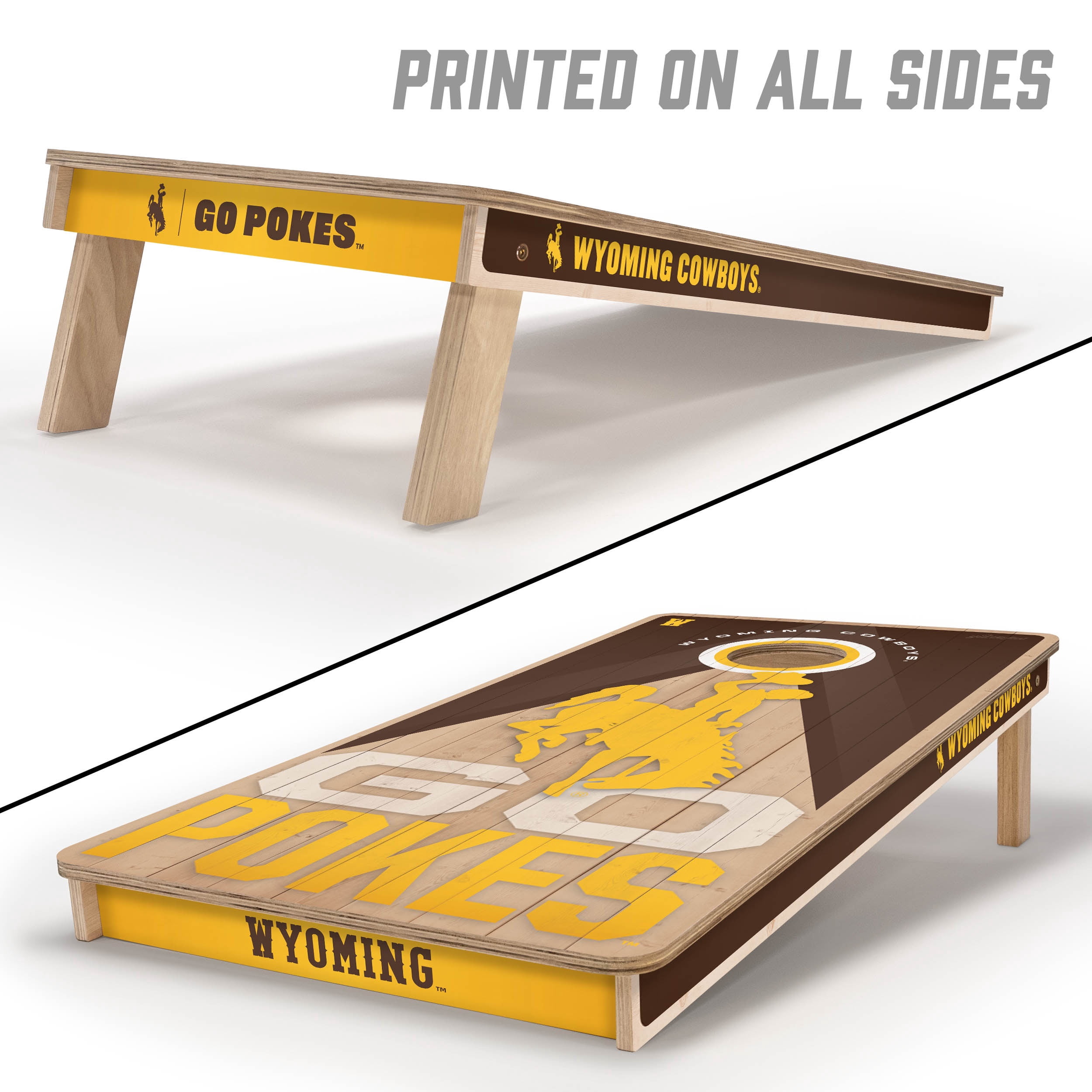 YouTheFan NCAA Wyoming Cowboys 2X4 Slogan Series Cornhole NO BAGS