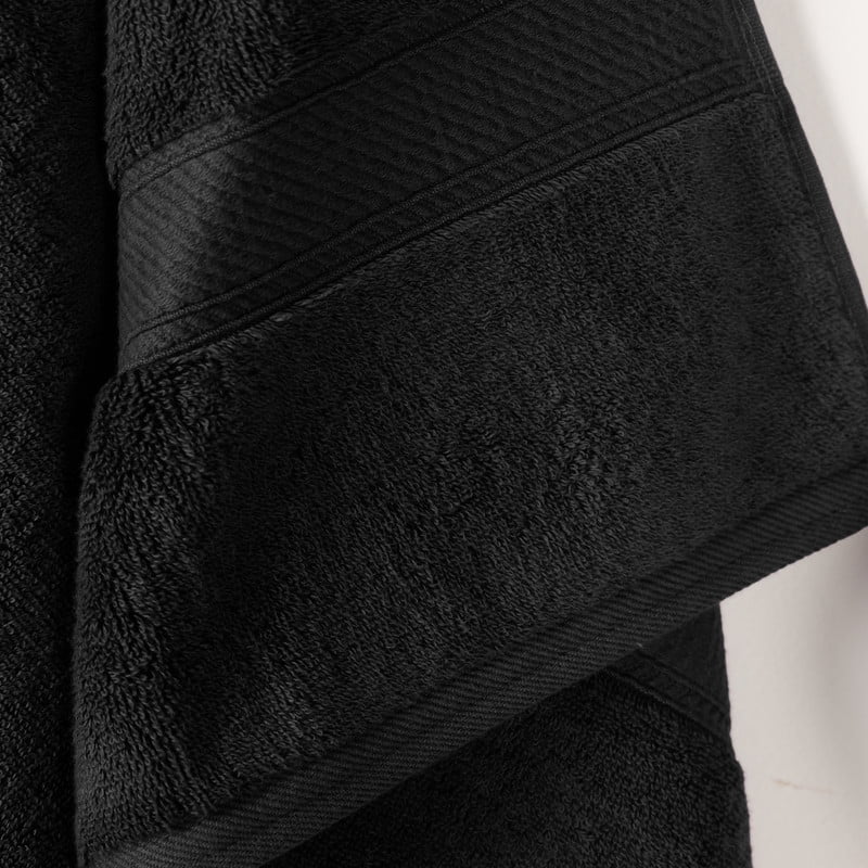 Superior 800 GSM Egyptian Cotton Heavyweight Bath Towel Set of 2, Black