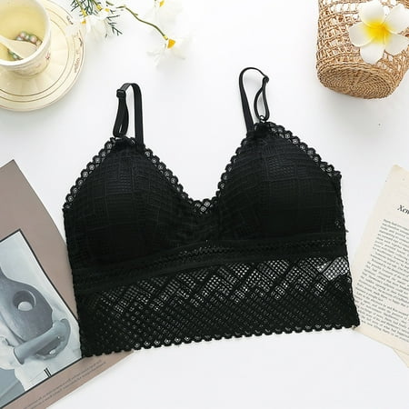 snowsong Bras for Women Bralettes for Women Women Sexy Lingerie Lace Chest Tube Top Beauty Back Bra Camisole Base Underwear Wireless Bra Seamless Bras Full Coverage Bras Black One Size