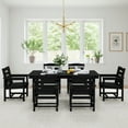 thumbnail image 3 of SERWALL Outdoor Dining Sets for 6 with 15FT Double Side Patio Umbrella, 8-Piece Patio Dining Set with 1 Rectangular table, 6 HDPE Dining Chairs & 1 Umbrella, Black（Umbrella base not included）, 3 of 8