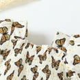 thumbnail image 4 of Little Girls Clothes 5T Girls Outfits 6T Girls Short Sleeve Butterfly Print Top Jeans Pants 2PCS Girls Clothing Set Apricot, 4 of 8
