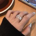 thumbnail image 1 of Anillos de plata de ley 925 para mujer, pareja minimalista hecha a mano, anillo de estrella ovalado Simple, joyería de fiesta, regalo para prevenir alergias, 1 of 2