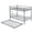 Silver + Metal + Twin, variant on YINGYUE Triple Twin Metal Bunk Bed, Convertible 3-in-1 Detachable Iron Bed Frame with Ladder & Guardrail, Space Saving Bedroom Furniture, Black