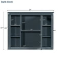 thumbnail image 3 of 35'' X 28'' Bathroom Wall Cabinet - Modern Design, Construction, Concealed Storage Versatile Solution, Frame, Blue Finish, 3 of 5