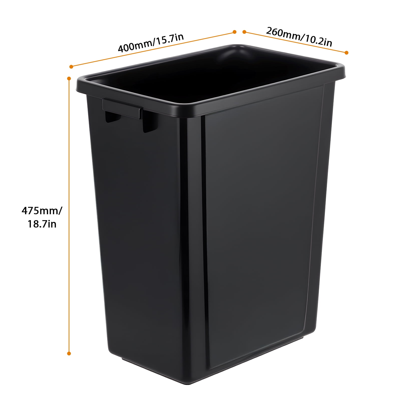 12Pcs Indoor Trash Can without Lid 10.25-Gallon Desk Side Wastebasket Black Garbage Can Fits Under Desk/Sink/Cabinet for Home Office Kitchen Use
