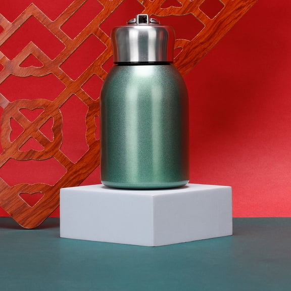 Mini Water Bottle Small Stainless Steel Flask Vacuum Insulated Thermal Cup Portable Leak Proof with Hook 300ML for Sports and Daily Use