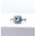 thumbnail image 4 of HeartsAndYou 2.5ct Natural Aquamarine Split Band Halo Birthday Ring 100% 14k SOLID White Gold, 4 of 9