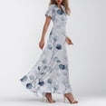 thumbnail image 5 of UoCefik Floral Maxi Dresses for Women 2025 Summer Elegant Flutter Sleeve Long Flowy Dresses Trendy V Neck Garden Party Dress Blue XS, 5 of 8