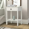 thumbnail image 3 of SESSLIFE Set of 2 Nightstand for Bedroom, Wooden Bedside Table with Storage Drawer and Shelf, White Night Stand Living Room End Side Table, Modern Sofa Table Bedroom Furniture Set, X1052, 3 of 15