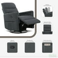thumbnail image 5 of Evolur Peyton Manual Recline Glider with Full 360-Degree Swivel, Graphite, 5 of 14