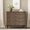 Deep Rustic Brown, variant on LJAN Wood Dresser, Double Wide Bedroom Storage Chest,with Self-Closing Slides, Solid Wood Roman Column Legs and Copper Handles