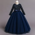 thumbnail image 3 of Elegante vestido de encaje de princesa para niños, vestidos bordados de flores para niñas, vestidos Vintage para niños, vestido de baile rojo para fiesta de navidad, 3 of 5