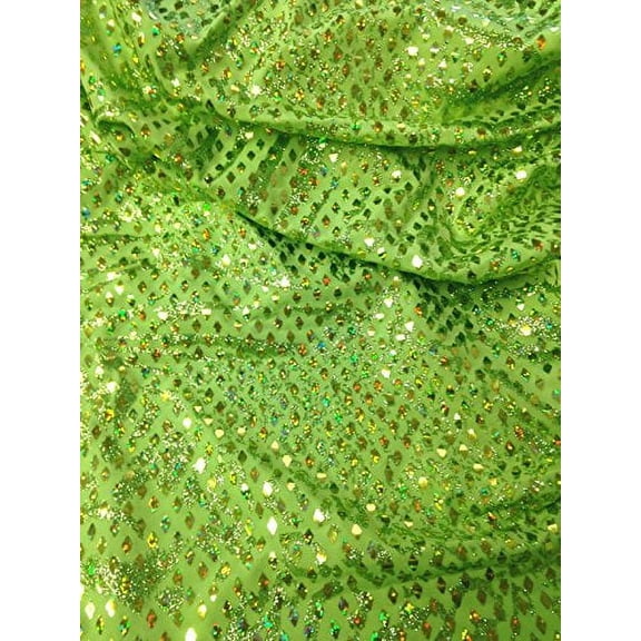 Polyester Spandex Single Span W/ Glitter and Hologram Diamond Trans