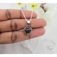 thumbnail image 4 of Genuine Garnet Heart Shape Pendant-925 Solid Silver Pendant-January Birthstone-Garnet Love Pendant, 4 of 10