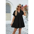 thumbnail image 4 of Anbech Women's Tiered Mini Dress V-Neck A-Line Ruffle Dress Pleated Flowy 2025 Dresses, 4 of 9