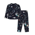 thumbnail image 2 of Goofa Galaxy2 Printed Women’s 2 Piece Pajama Set Super,Pajamas Women's Long Sleeve Sleepwear Soft Button Down Loungewear Pjs Lounge Set Nightwear-Medium, 2 of 9