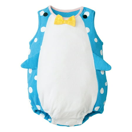 StylesILove Baby Unisex Lovely Costume Jumpsuit - 6 Design (80/6-12 Months, Blue Penguin)