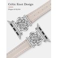 thumbnail image 2 of Wearlizer Celtic Knot Leather Band Compatible with Apple Watch Band 38/40/41/42/44/45/46/49mm Women, Slim Dressy Premium Leather Strap for iWatch Series 11 10 9 8 7 6 5 4 SE Ultra 3 2 1, 2 of 6