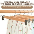 thumbnail image 3 of GIRACOA 20 Pack Wood Pants Hangers with Non-Slip Cushion Clips, 13-Inch Wooden Skirt Clamps for Trousers, Jeans, Slacks, & Bottoms – for Closet Organization, Space Saving, 360° Swivel Hook, 3 of 7