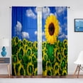 thumbnail image 5 of Sunflower Sheer Voile Curtain Yellow Flowers Floral Field Plants Tulle Curtains for Living Room Bedroom Kitchen Blinds Drapes, 5 of 7