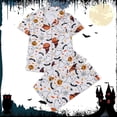 thumbnail image 2 of Weebloom Halloween Soft Pajamas For Women Pumpkin Pajama Set Short Sleeve Long Pants With Print Collar Cozy Sleepwear Nightwear Pjs Loungewear White S, 2 of 9