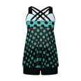 thumbnail image 3 of Viluyesy Womens Bathing Suits 2-Piece, Loose Prints Ruffles Tankini Tops and Boyshorts Plus Size Swimsuits Green XL, 3 of 6