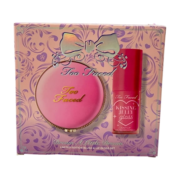 Too Faced Dream A Little Dream Set Blush Candy Clouds & Lip Gloss Pink Sherbet