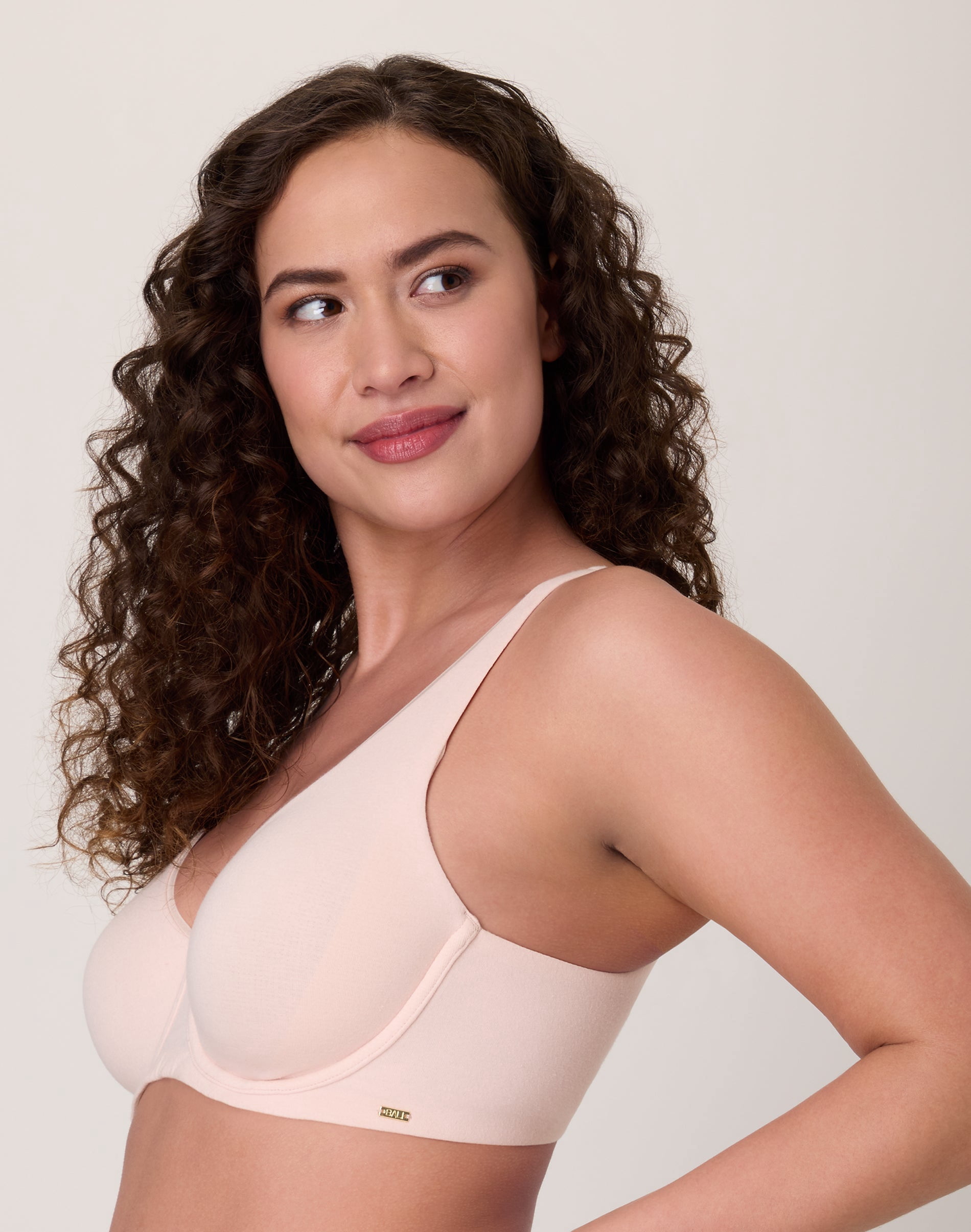 Bali Cotton Collection Underwire Bra, Moisture-Wicking, Convertible Light Buff 42D