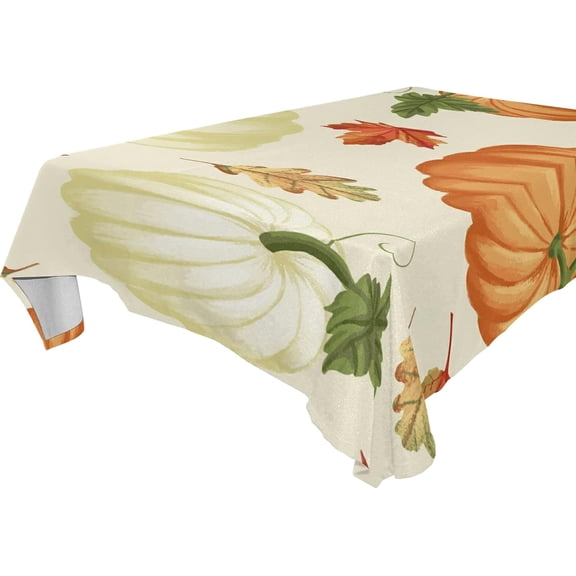 SKYSONIC Thanksgiving Pumpkin Tablecloth Waterproof Washable Polyester Square Table Cover Durable Tablecloth for Kitchen Dining Table Party Decor (54 X 54 Inch)